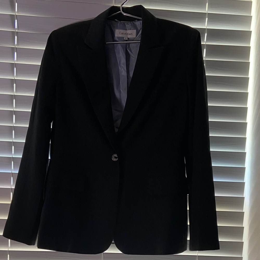 Calvin Klein Black Tailored Single-Button Blazer